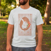 T-shirt Lapin avec Tulips Spring Holiday Rabbit