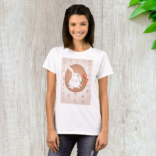 T-shirt Lapin avec Tulips Spring Holiday Rabbit