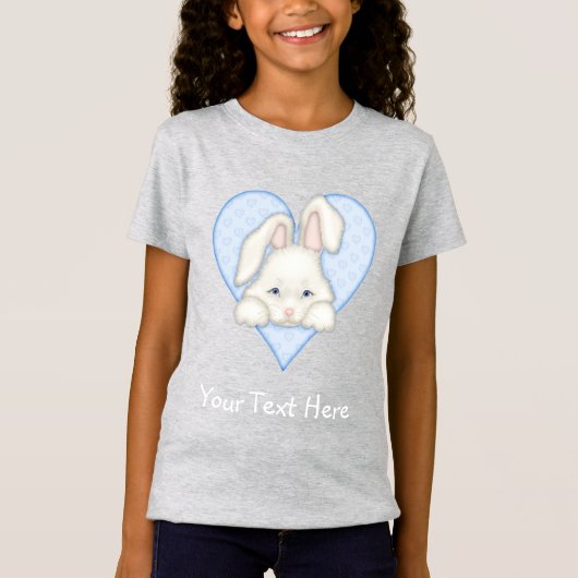 T-Shirt Lapin blanc - Bleu (Devant)