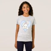 T-Shirt Lapin blanc - Bleu (Devant entier)
