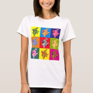 T-shirt Lapin blanc d'art de bruit polychrome