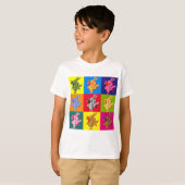 T-shirt Lapin blanc d'art de bruit polychrome (Devant entier)