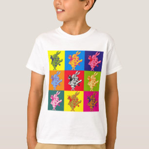 T-shirt Lapin blanc d'art de bruit polychrome