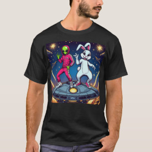 T-shirt Lapin Blanc Et Le Rap Alien Aimer
