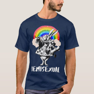 T-shirt Lapin blanc LGBTQ Alice-In-Wonderland - Demisexua