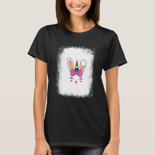 T-shirt Lapin Blanchi Visage Léopard Lunettes Bandeau Heur