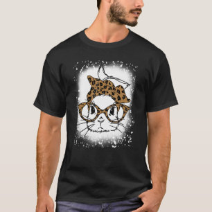 T-shirt Lapin Bleu Lapin Portant Des Lunettes Léopard Mign