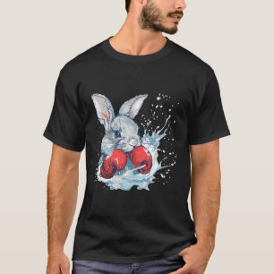 T-shirt Lapin Boxeur Avec Gants De Boxe Kickboxing Drôle B