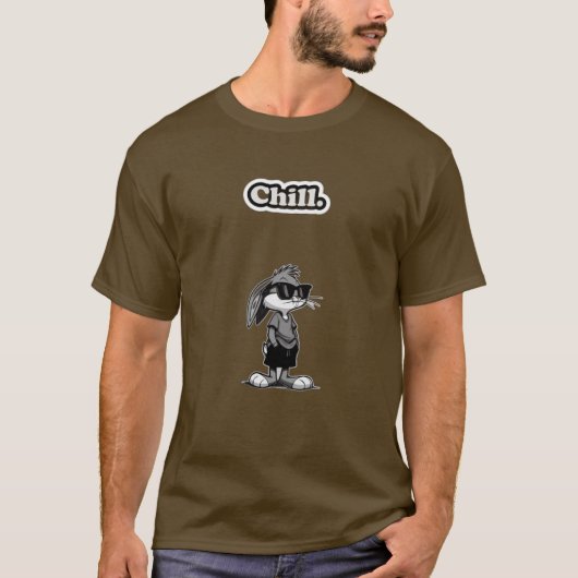 T-shirt Lapin Chill avec Lunettes de Soleil (Devant)