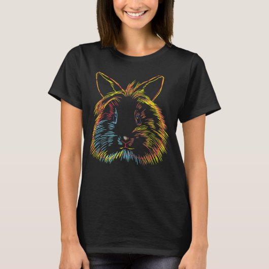 T-shirt Lapin Coloré Lapin Lionhead Lapin (Devant)