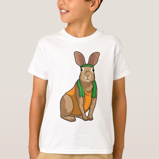 T-shirt Lapin comme coureur avec serviette (Devant)