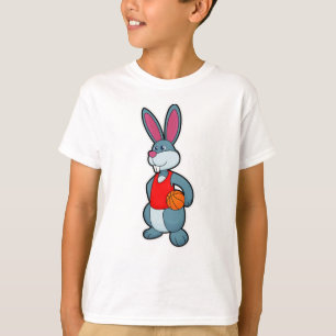 T-shirt Lapin comme joueur de basket-ball avec basket-ball