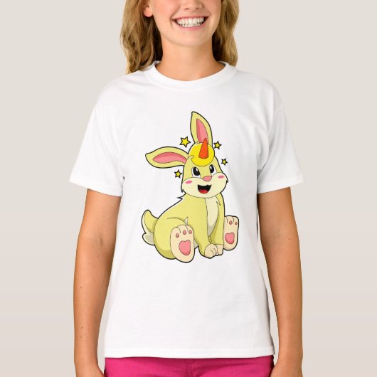 T-shirt Lapin comme licorne (Devant)