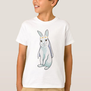 T-shirt Lapin comme mariée avec couronne de fleurs