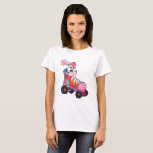 T-shirt Lapin comme Patineur Inline avec Patins Inline (Devant entier)
