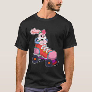 T-shirt Lapin comme Patineur Inline avec Patins Inline