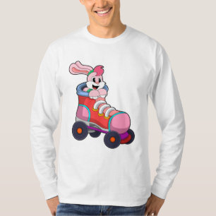 T-shirt Lapin comme Patineur Inline avec Patins Inline