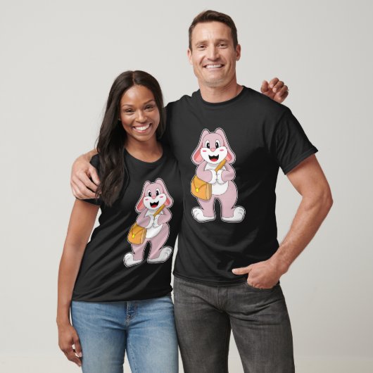T-shirt Lapin comme randonneur avec sac (Unisexe)