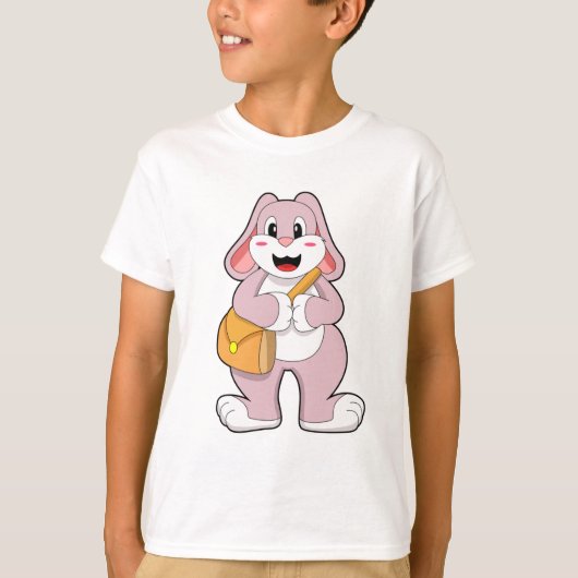 T-shirt Lapin comme randonneur avec sac (Devant)