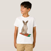 T-shirt Lapin comme skieur avec ski (Devant entier)