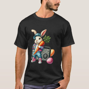 T-shirt Lapin Cool Avec Carotte Et Chaîne Hi-Fi