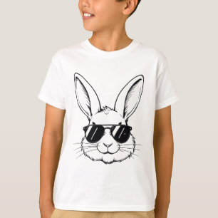 T-shirt Lapin Cool Visage Joyeux Pâques Chemises Pour Garç