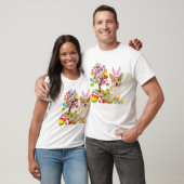 T-shirt Lapin Corgi Chien Joyeuses Pâques Œufs (Unisexe)
