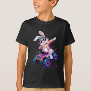 T-shirt Lapin Dabbing Joyeuses Pâques Monster Truck Garçon