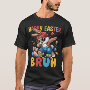 T-shirt Lapin Dabbing Pâques Bruh Mème Drôle Dicton Adoles