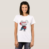 T-shirt Lapin de boxe (Devant entier)