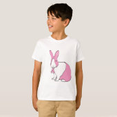 T-SHIRT LAPIN DE CONSCIENCE DE CANCER DU SEIN (Devant entier)