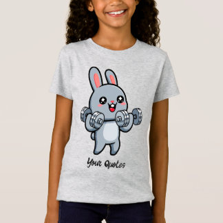 T-Shirt Lapin de Fitness Mignon Entraînement Enfants