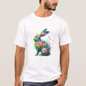 T-shirt Lapin de lapin de puissance de fleurs (Devant)