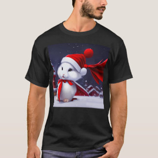 T-shirt Lapin De Noël Blanc Fluffy Dans Le Northpo