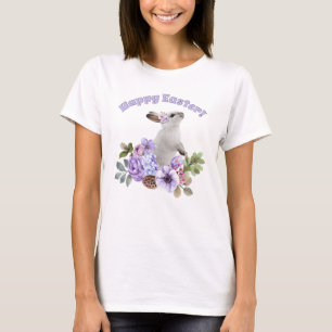 T-shirt lapin de Pâques aquarelle mignon avec des