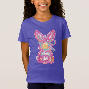 T-Shirt Lapin de Pâques Aquarelle Pinceau Pastel