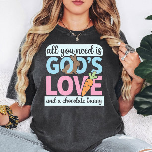 T-shirt Lapin de Pâques au chocolat Citation de l'amour de
