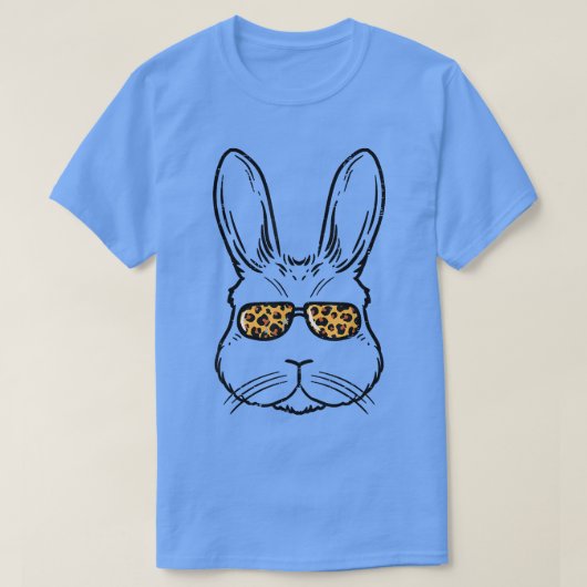 T-shirt Lapin de Pâques avec lunettes Léopard Cool Rabbit (Design devant)
