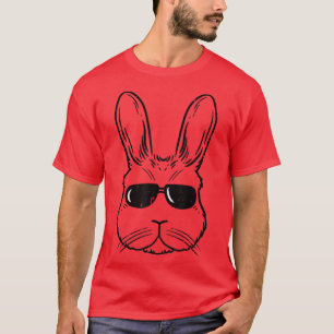 T-shirt Lapin De Pâques Avec Lunettes Visage De Lapin Homm