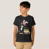 T-shirt Lapin de Pâques Chat Noir Smoking Oreilles de Lapi (Devant entier)