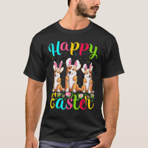 T-shirt Lapin de Pâques Chien Corgi Gallois Joyeuses Pâque