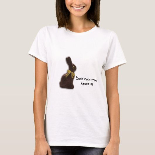 T-shirt Lapin de Pâques de chocolat avec l'attitude (Devant)