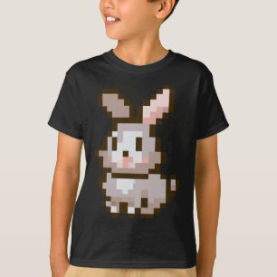 T-shirt Lapin de Pâques de jeu vidéo de Pâques mignon pixé