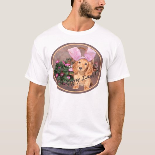 T-shirt Lapin de Pâques de teckel (Devant)