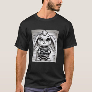 T-shirt Lapin de Pâques drôle Mug Shot Joyeuses Pâques