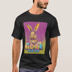 T-shirt Lapin de Pâques Drôles Œufs de Pâques Style Pop Ar