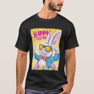 T-shirt Lapin de Pâques Drôles Œufs de Pâques Style Pop Ar