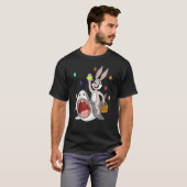 T-shirt Lapin de Pâques équitation Requin Drôle OEufs Pani (Devant entier)