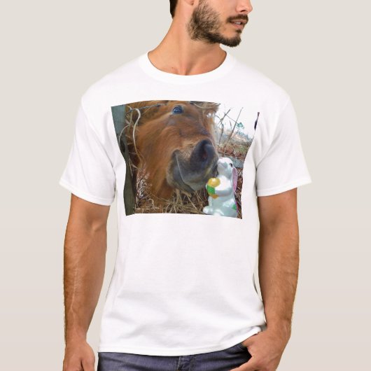 T-shirt Lapin de Pâques et cheval Brown (Devant)