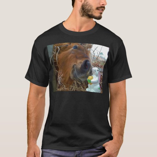 T-shirt Lapin de Pâques et cheval Brown (Devant)